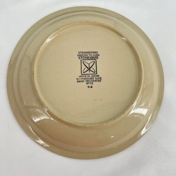 Vintage Strawberries Stoneware 1970 Harmony House Dinner Salad Plate Set - Picture 4 of 9